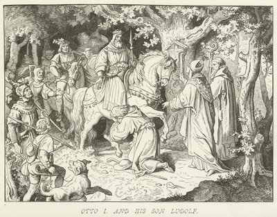 Otto I. und sein Sohn Ludolf von German School