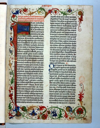 Seite aus der Gutenberg-Bibel, Mainz, ca. 1455 von German School