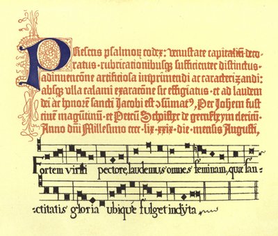 Teil einer Seite aus dem zweiten Psalter von Fust und Schoeffer von German School