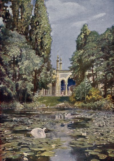 Teil des Vierwaldstättersees und das Antilopenhaus, Zoologischer Garten Berlin, Deutschland von German School