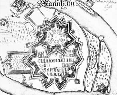 Plan von Mannheim, Deutschland 1690 von German School