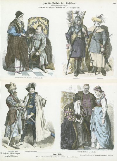 Polnische und russische Kostüme, 15. und 16. Jahrhundert von German School