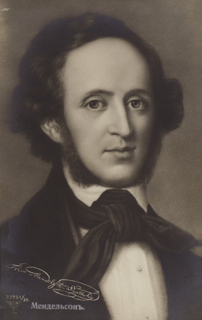 Porträt von Felix Mendelssohn von German School