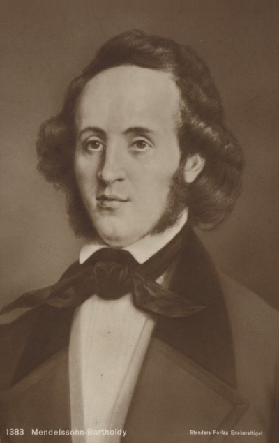 Porträt von Felix Mendelssohn von German School
