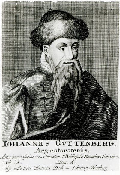 Porträt von Johannes Gutenberg von German School