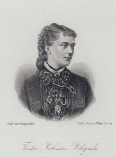 Prinzessin Katharina Dolgorukova, Geliebte und spätere morganatische Ehefrau von Zar Alexander II. von Russland (Stich) von German School