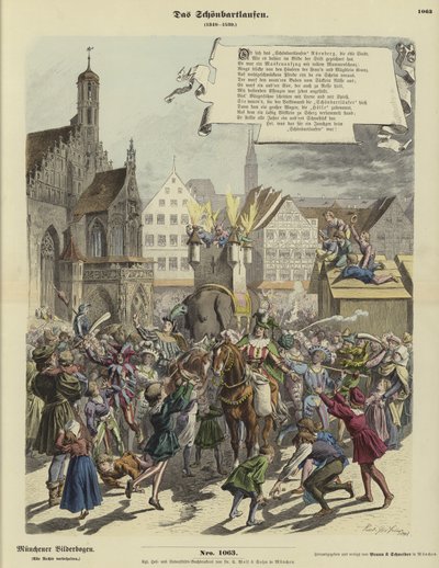 Prozession des Schönbartlaufens, Nürnberg, Deutschland, 1349-1539 von German School