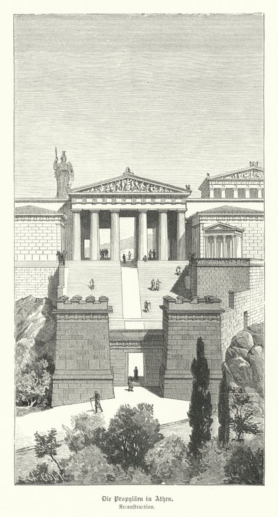 Propyläen, Eingang zur Akropolis von Athen, Antikes Griechenland von German School