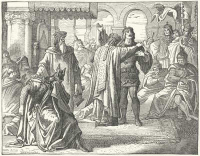 Versöhnung des Heiligen Römischen Kaisers Heinrich VI. und Richard Löwenherz von German School