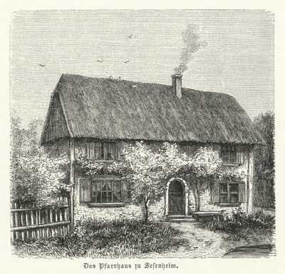 Pfarrhaus von Sessenheim, Heimat von Friederike Brion, mit der Johann Wolfgang Goethe während seines Studiums an der Universität Straßburg 1770-1771 eine Liebesaffäre hatte von German School