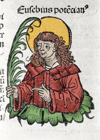 Darstellung von Saint Eusebe. Xylographie aus „Chroniken von Nürnberg“ von Hartmann Schedel von German School
