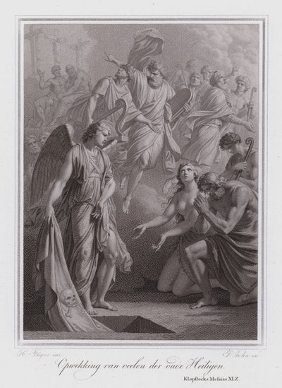 Auferstehung der alten Heiligen (Gravur) von German School