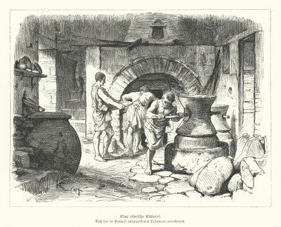 Römische Bäckerei (Gravur) von German School