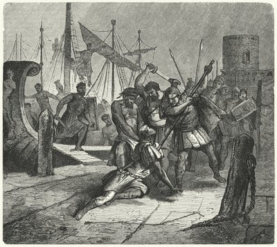 Römischer Konsul Lucius Cornelius Cinna von seinen eigenen Soldaten in einer Meuterei getötet, 84 v. Chr. von German School