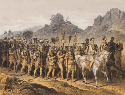 Römische Soldaten auf dem Marsch von German School