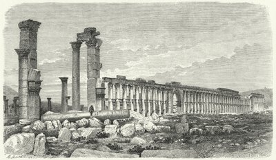 Ruinen der Stadt Palmyra, Syrien (Gravur) von German School