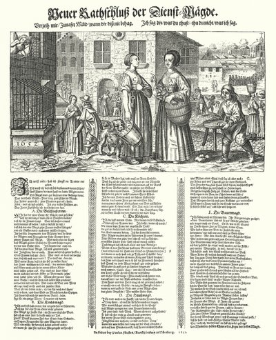 Satirisches Gedicht über die Laster der Diener von German School