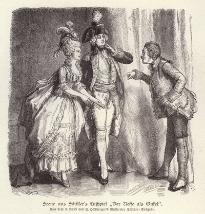 Szene aus Friedrich Schillers Komödie Der Neffe als Onkel von German School