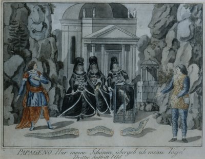 Szene aus Die Zauberflöte von Wolfgang Amadeus Mozart von German School