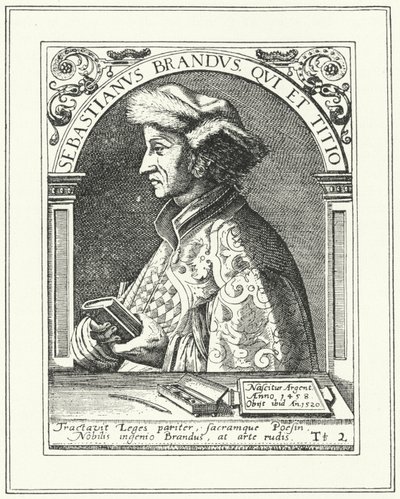 Sebastian Brant, deutscher Humanist und Satiriker (Stich) von German School