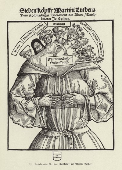 Sieben Köpfe von Martin Luther von German School