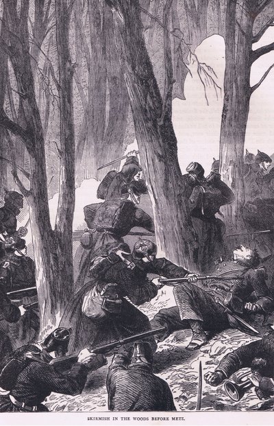 Gefecht im Wald vor Metz, aus Cassells Geschichte des Krieges zwischen Frankreich und Deutschland, veröffentlicht von Cassell and Company Limited, ca. 1890 von German School