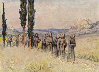 St. Franziskus und seine Anhänger auf dem Weg nach Rom von German School