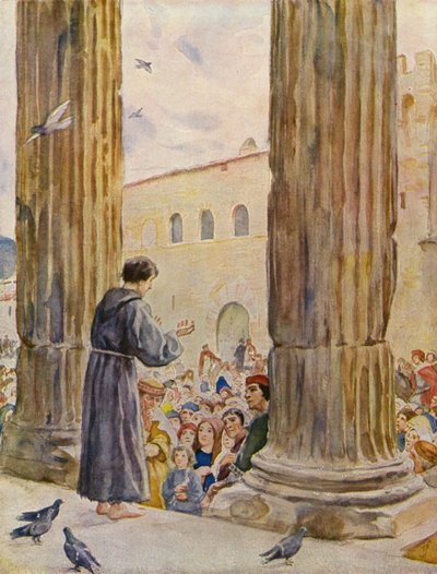 Der heilige Franziskus predigt seine erste Predigt von German School