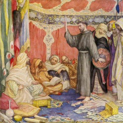 Der heilige Franziskus besucht den Sultan von Ägypten von German School