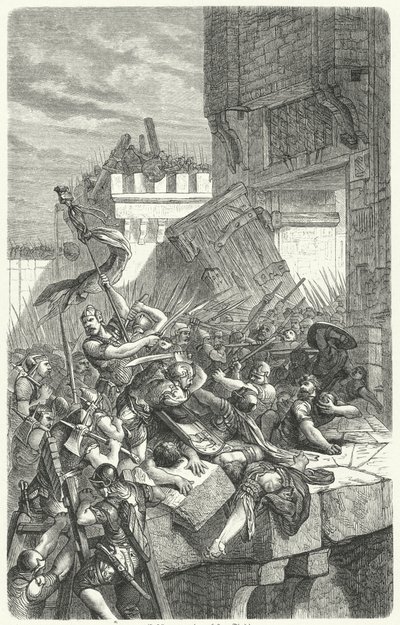 Sturm auf eine Stadt (Gravur) von German School