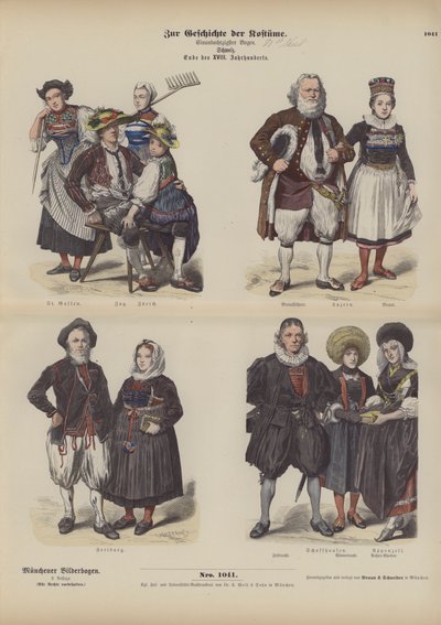 Schweizer Tracht, Ende des 18. Jahrhunderts von German School