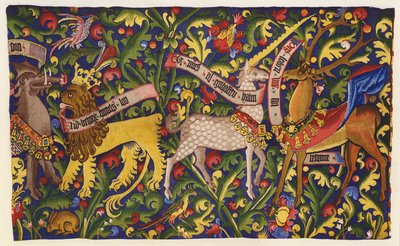 Wandteppich-Altarfrontal mit mythischen Kreaturen, Basel von German School