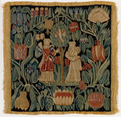 Wandteppich-Kissenbezug mit der Verkündigung, aus Niedersachsen oder Dänemark, nach 1600 von German School