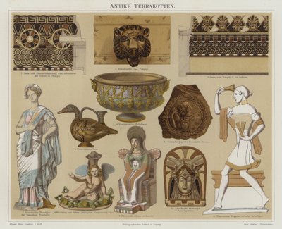 Terrakotta-Antiquitäten (Farblithografie) von German School