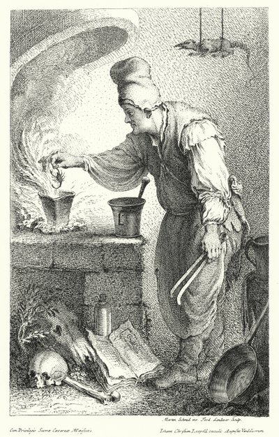 Der Alchemist (Stich) von German School