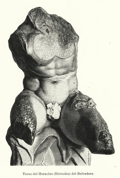 Der Belvedere Torso, römische Skulptur, traditionell als Darstellung des Herkules angesehen von German School
