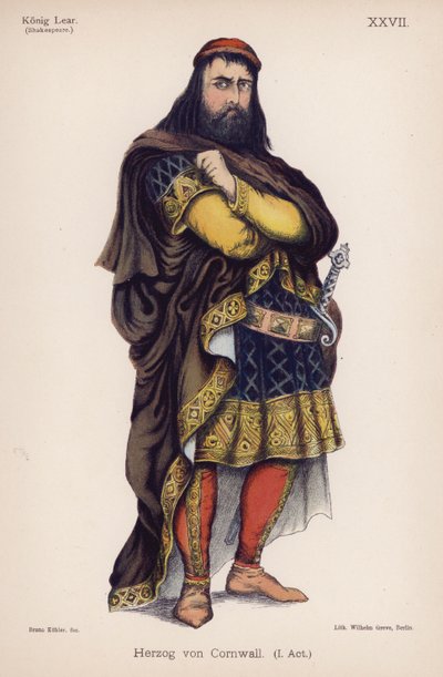 Der Herzog von Cornwall, aus Shakespeares König Lear von German School