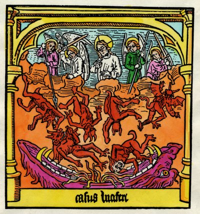 Der Fall Luzifers und der rebellischen Engel, Illustration aus einer Kopie der 