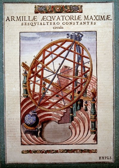 Der Große Äquatoriale Armill in „Astronomiae instituatae machanicia“ von Tycho Brahe (1546 - 1601), Wandsbeck von German School