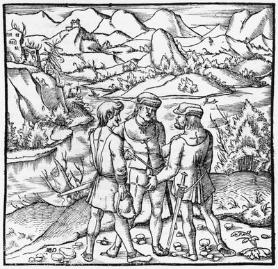 Der Rütlischwur, Illustration aus Cosmographie Universelle von Sebastien Munster (1488-1552) Basel, veröffentlicht 1559 von German School