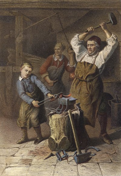 Der besorgte Schmiedelehrling von German School