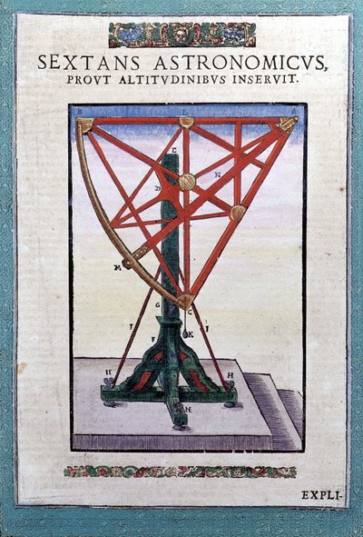 Der astronomische Sextant in „Astronomiae instituatae machanicia“ von Tycho Brahe (1546 - 1601), Wandsbeck von German School