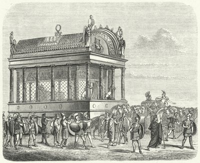 Der Leichenwagen von Alexander dem Großen (Gravur) von German School