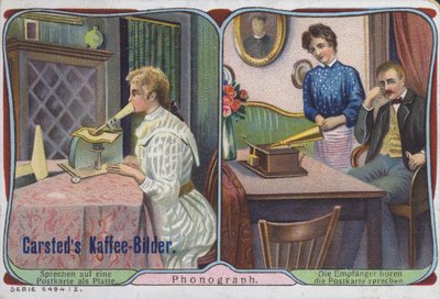 Das Phonograph wird verwendet, um Sprachmitteilungen zu senden von German School