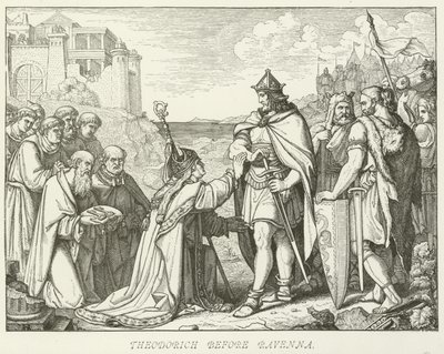 Theoderich vor Ravenna von German School