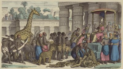 Tributgaben aus Äthiopien werden dem Pharao von Ägypten überreicht von German School