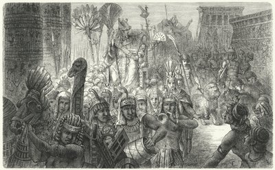 Triumphzug eines altägyptischen Pharaos (Stich) von German School