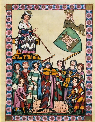 Troubadoure vor dem Kaiser von Deutschland und seinem Hof, aus dem 