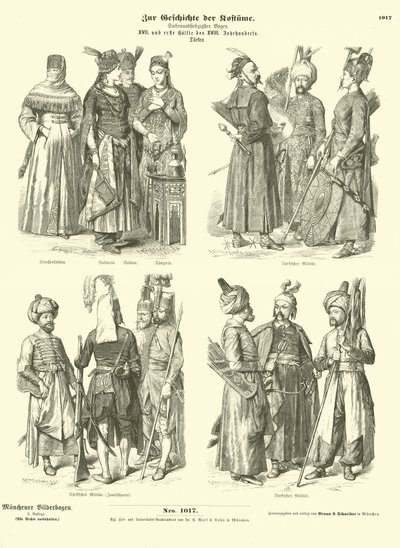 Türkische Kostüme, 17. und erste Hälfte des 18. Jahrhunderts von German School