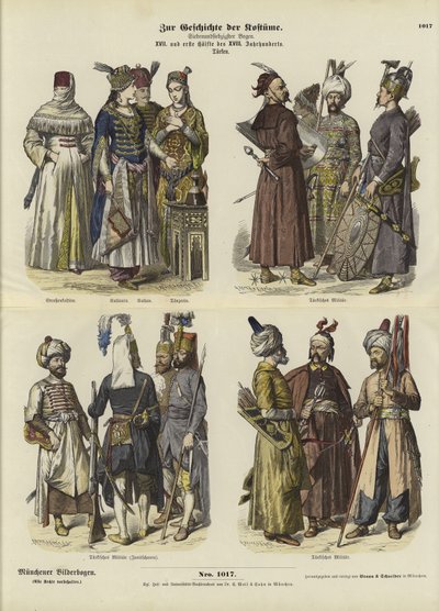 Türkische Kostüme, 17. und erste Hälfte des 18. Jahrhunderts von German School
